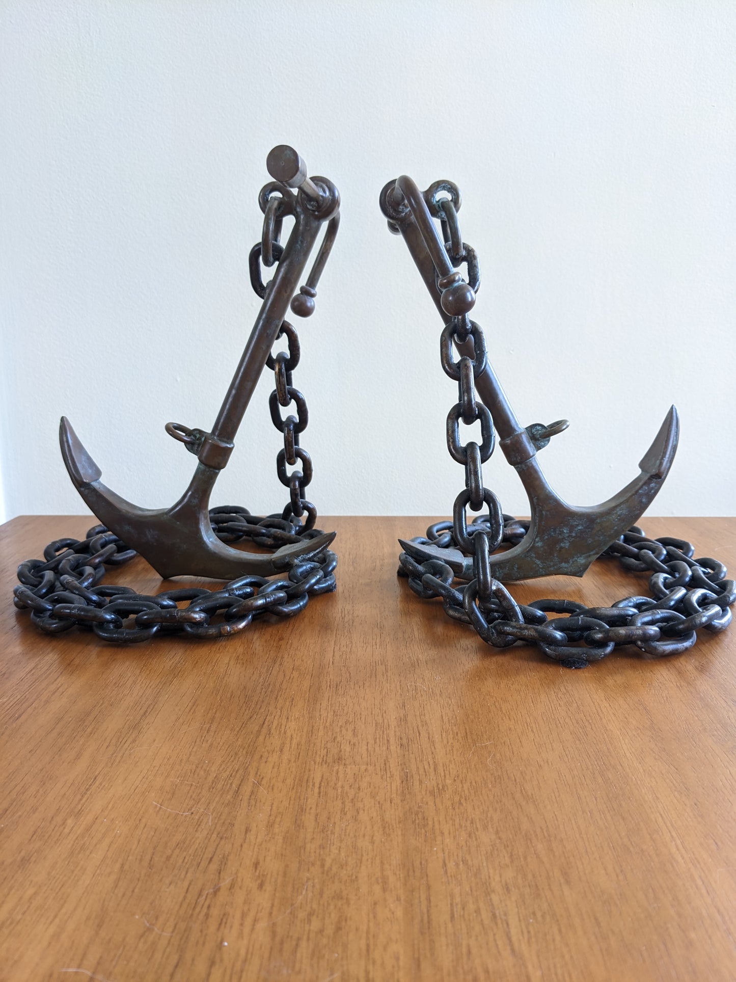 Brass Anchor Bookends