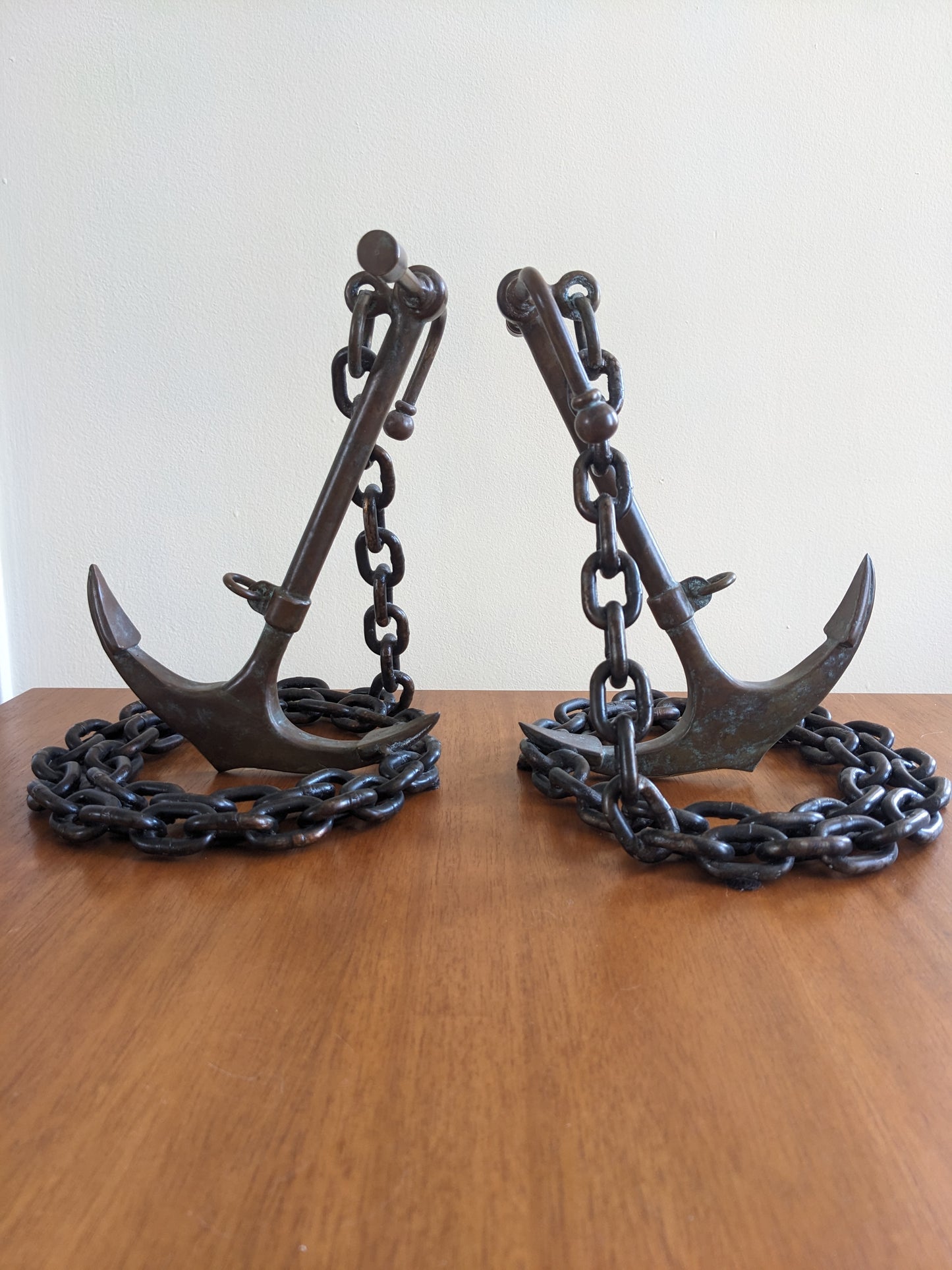 Brass Anchor Bookends