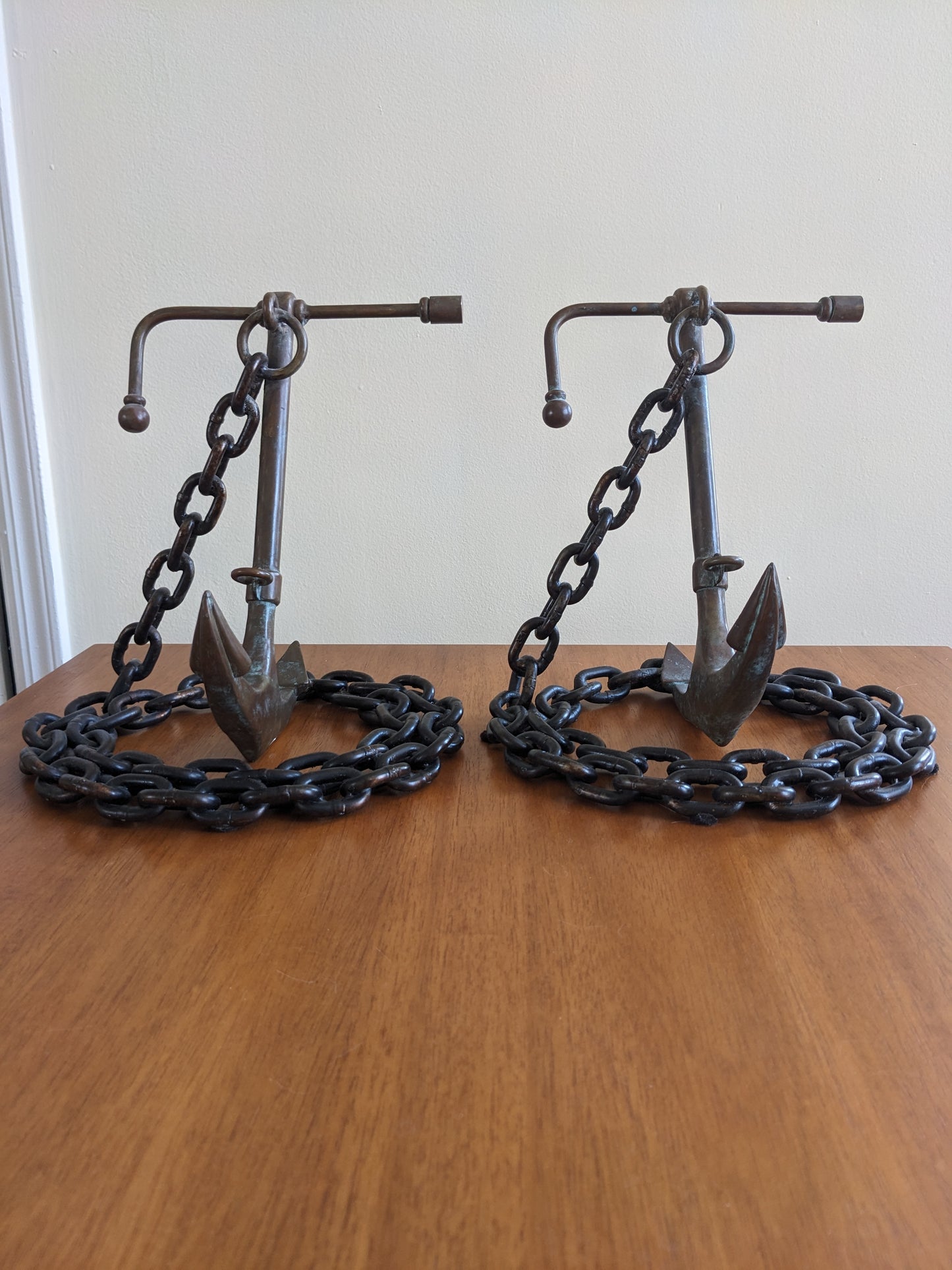 Brass Anchor Bookends