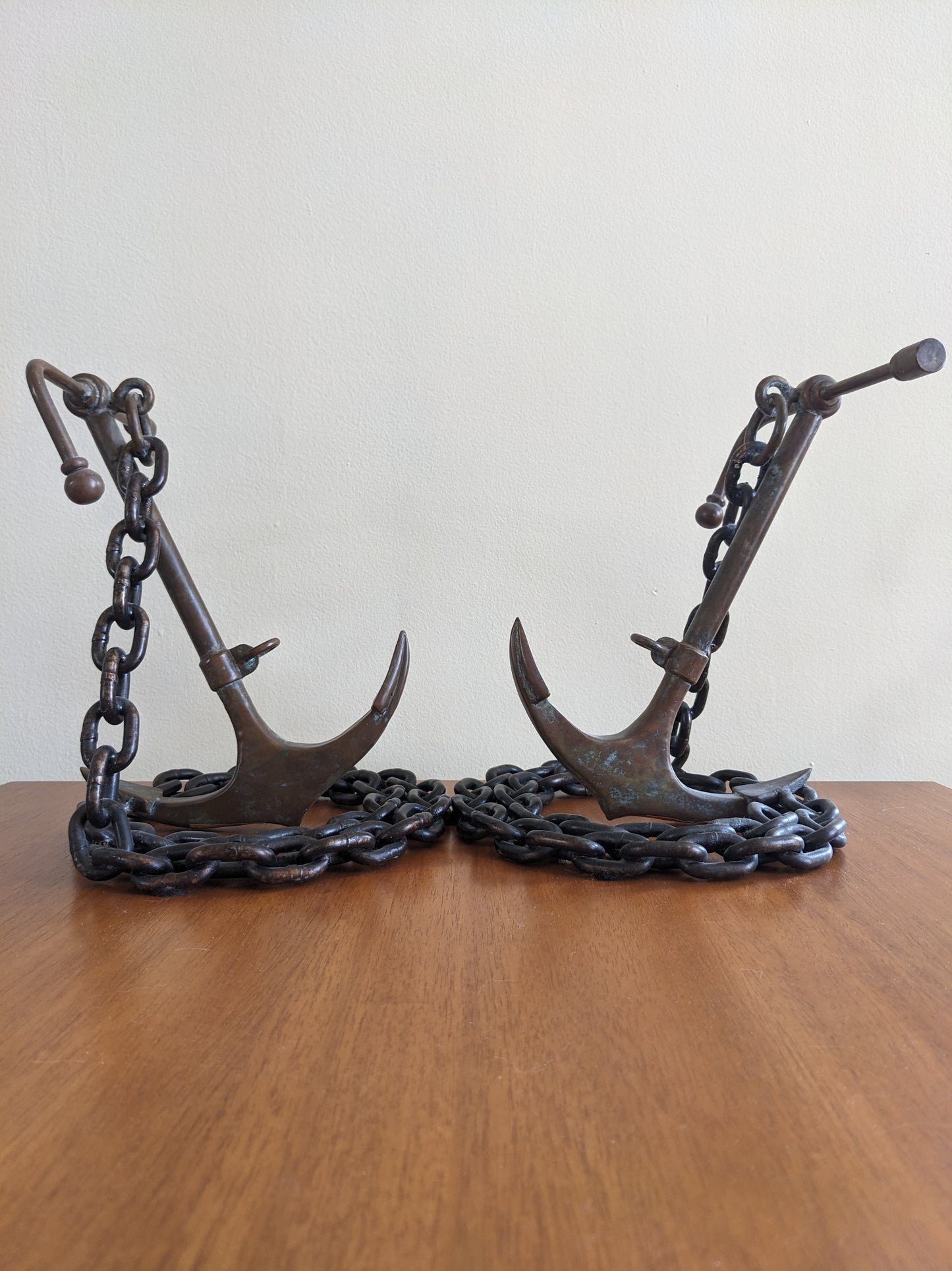 Brass Anchor Bookends