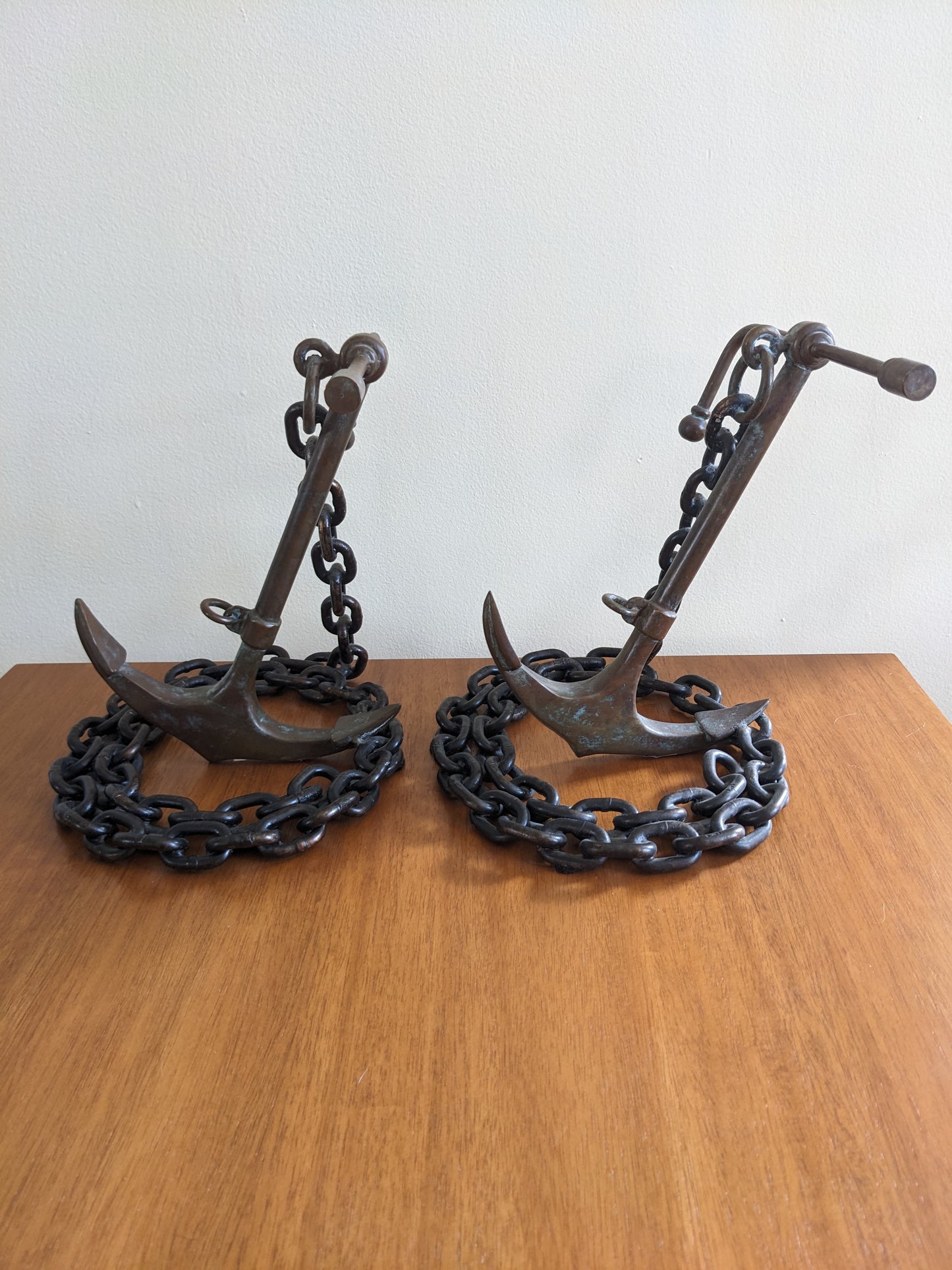 Brass Anchor Bookends