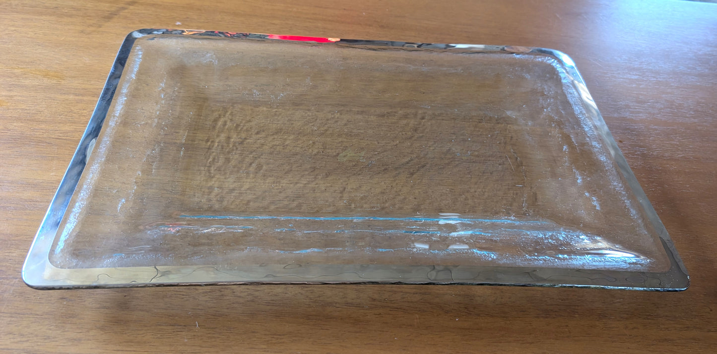Annieglass Antique Buffet Server Tray, Platinum