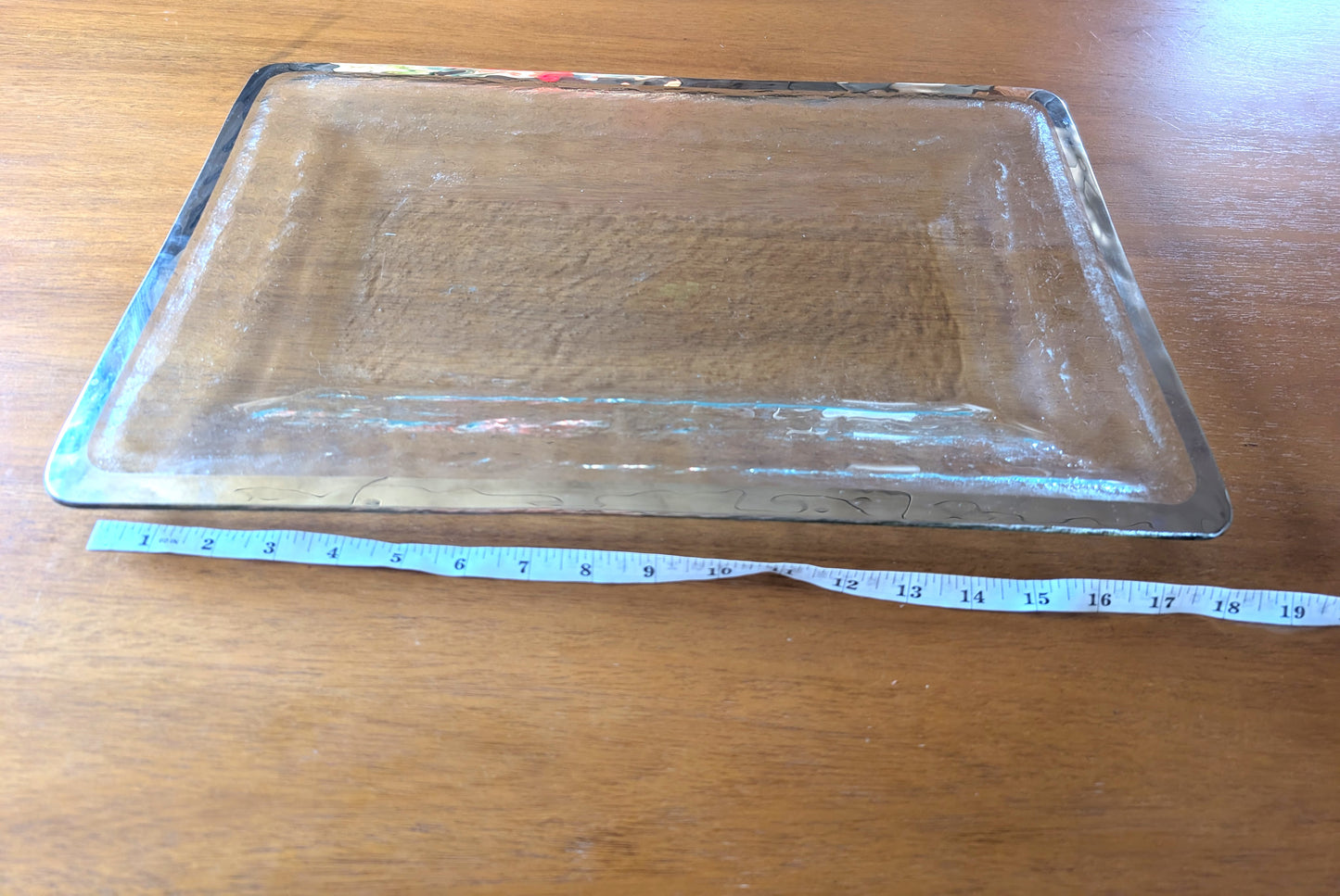 Annieglass Antique Buffet Server Tray, Platinum