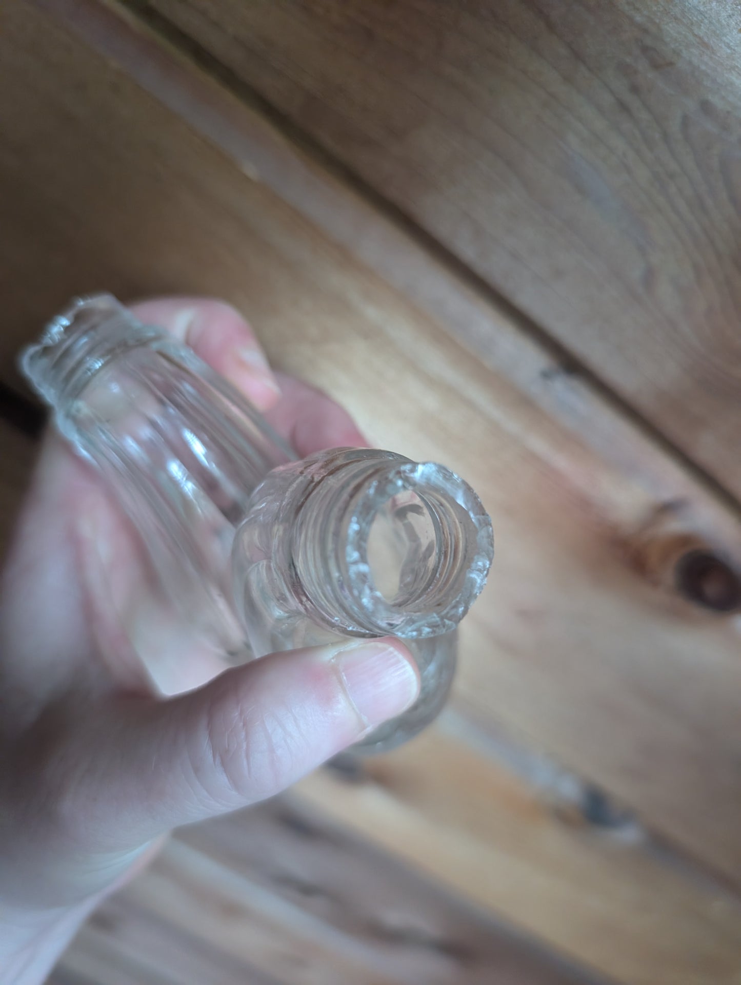 1870s Rare Hand Blown Double Gemel Ribbed Salt & Pepper Shaker With Lids