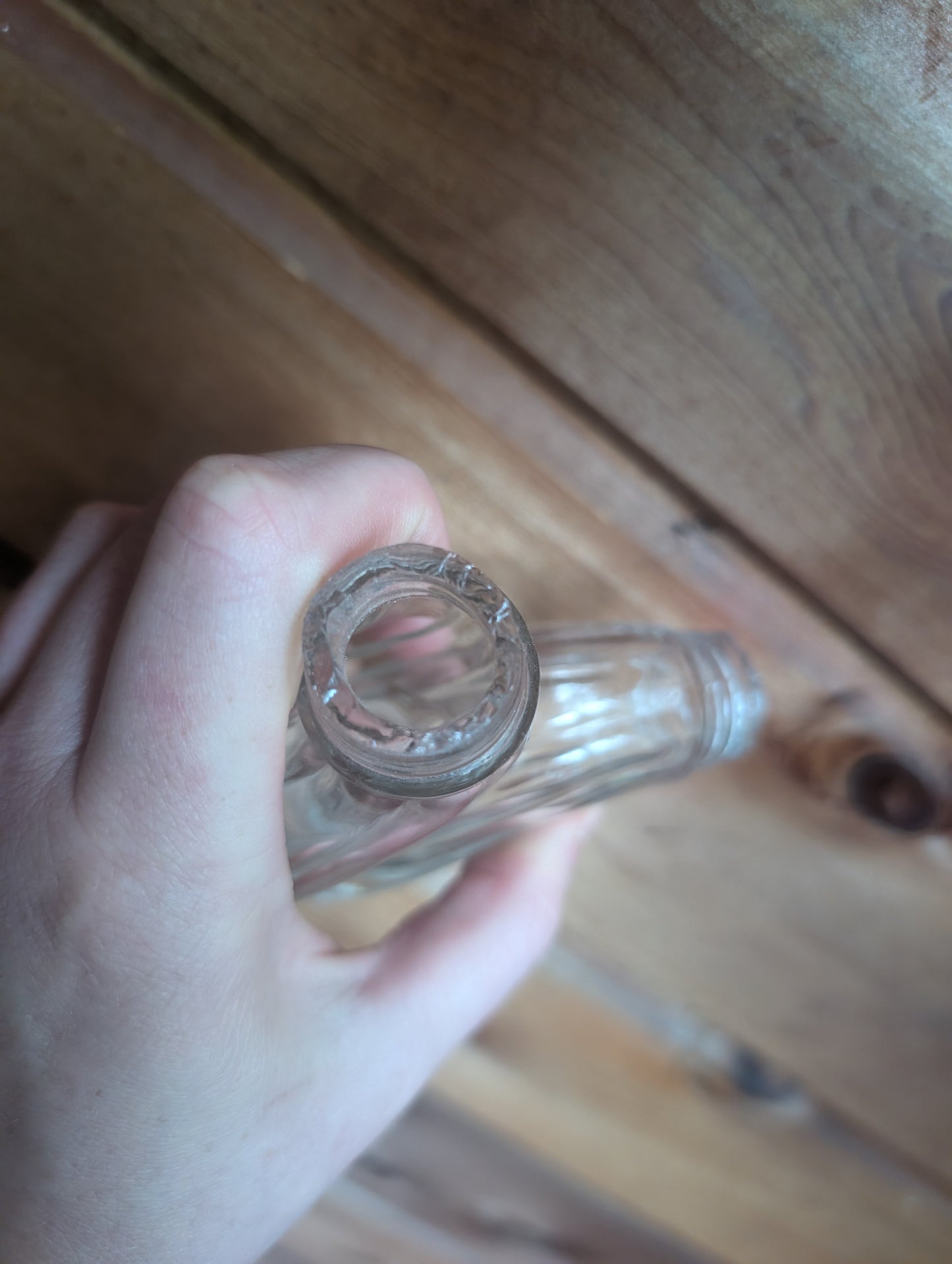 1870s Rare Hand Blown Double Gemel Ribbed Salt & Pepper Shaker With Lids