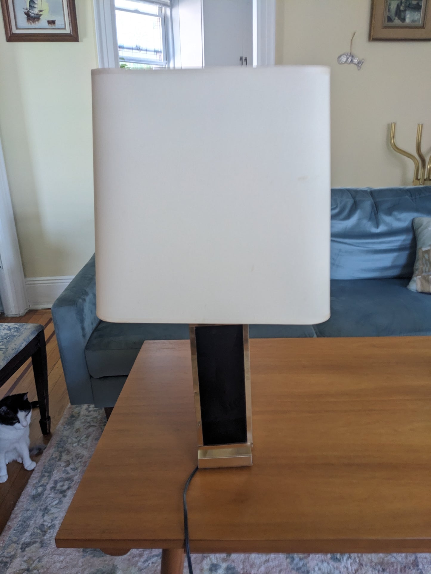 1980s Black and Gold Lamp