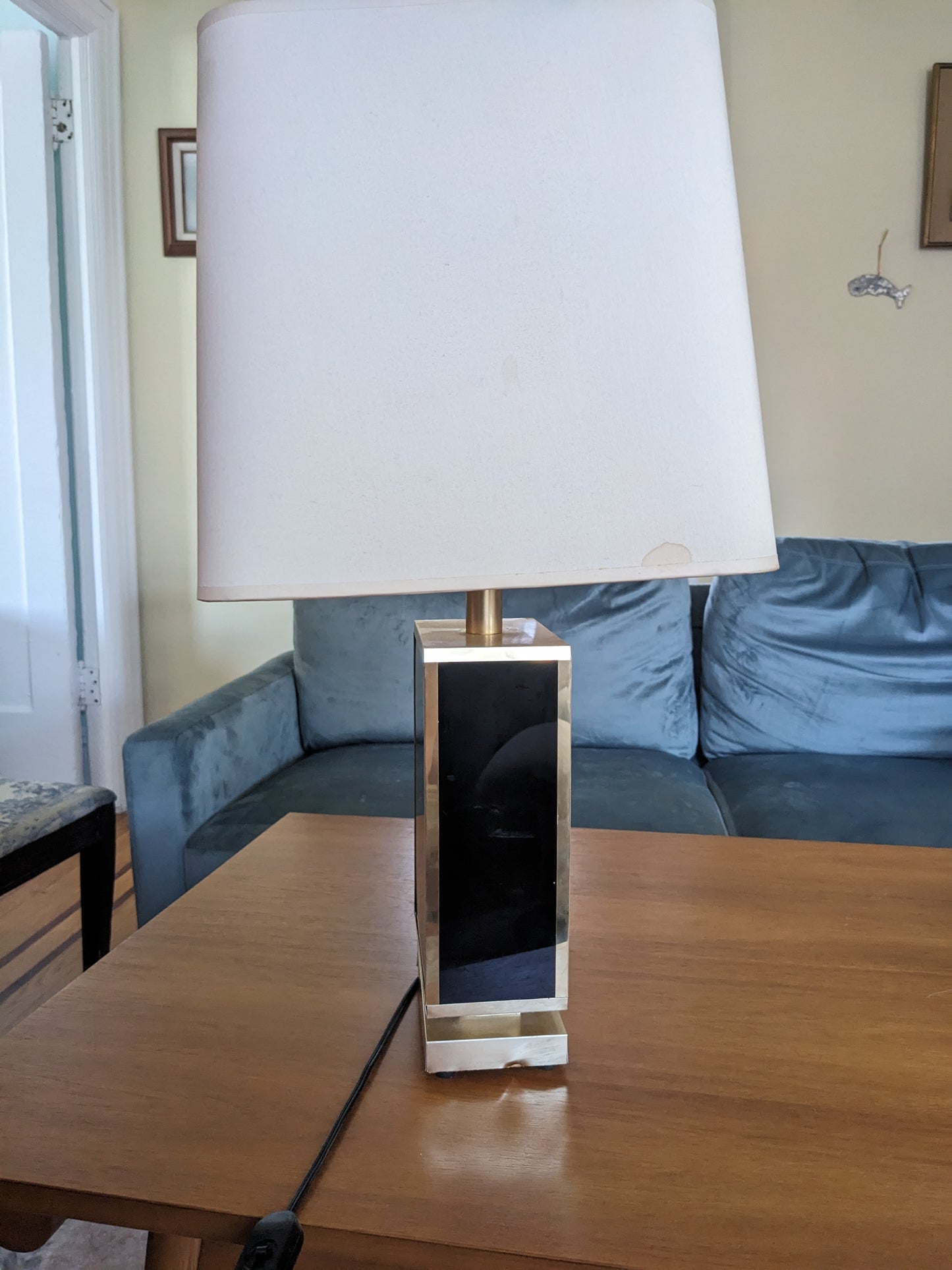 1980s Black and Gold Lamp