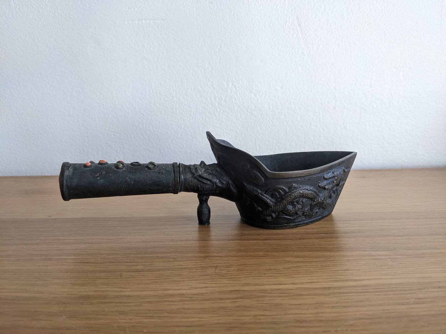 Brass Rice Scoop with Dragon Design