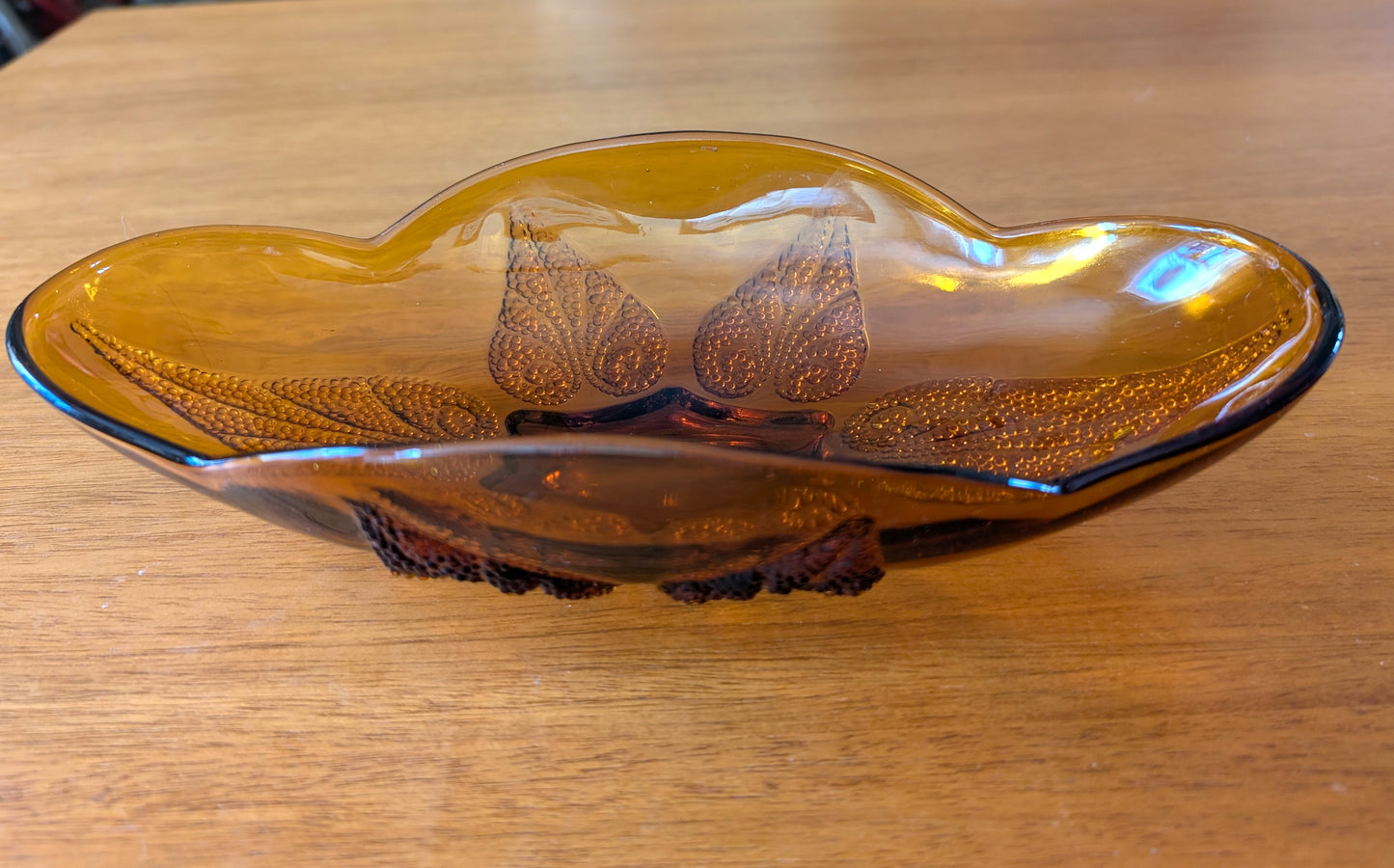 Amber Anchor Hocking Oval Glass Serving Bowl