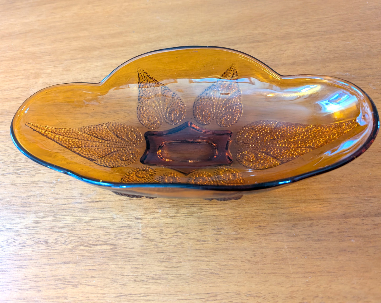 Amber Anchor Hocking Oval Glass Serving Bowl