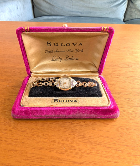 Lady Bulova Watch with Diamonds includes Original Box