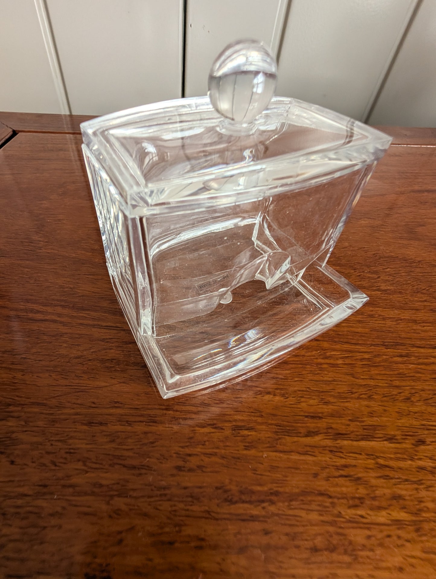 Acrylic Cotton Swab Dispenser with Lid