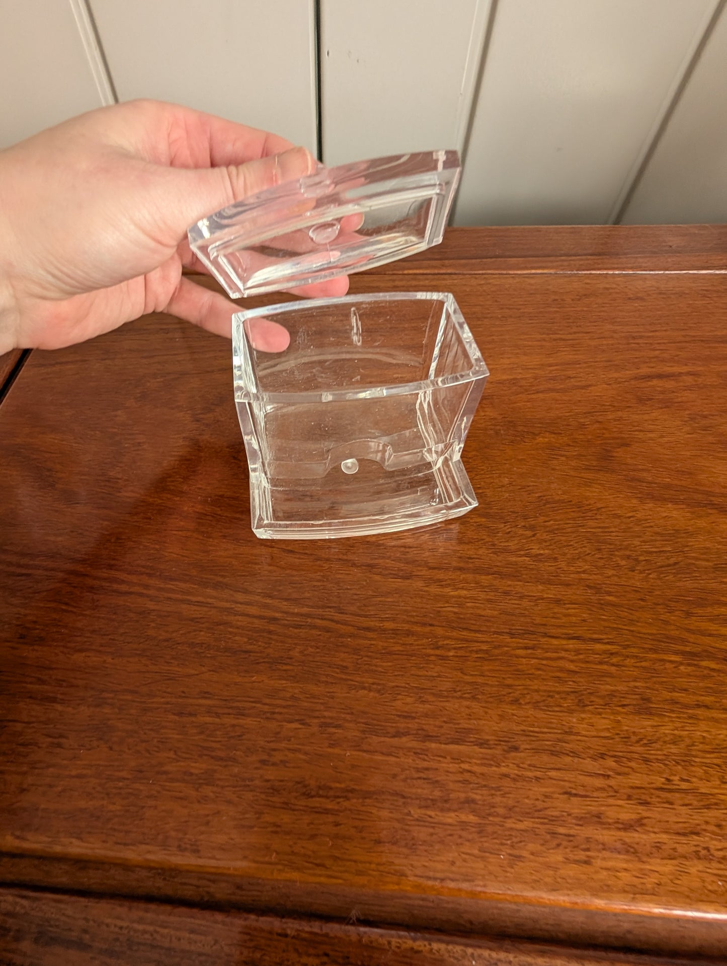 Acrylic Cotton Swab Dispenser with Lid