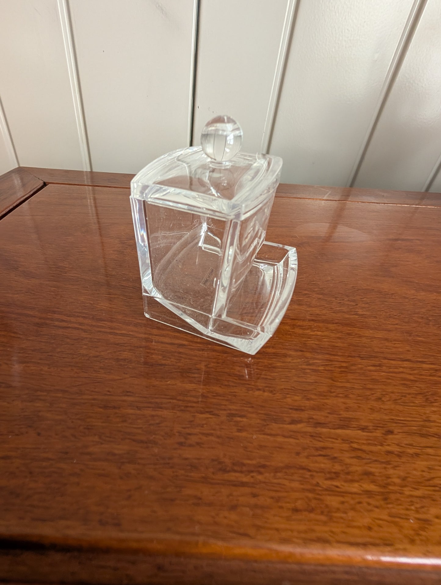 Acrylic Cotton Swab Dispenser with Lid