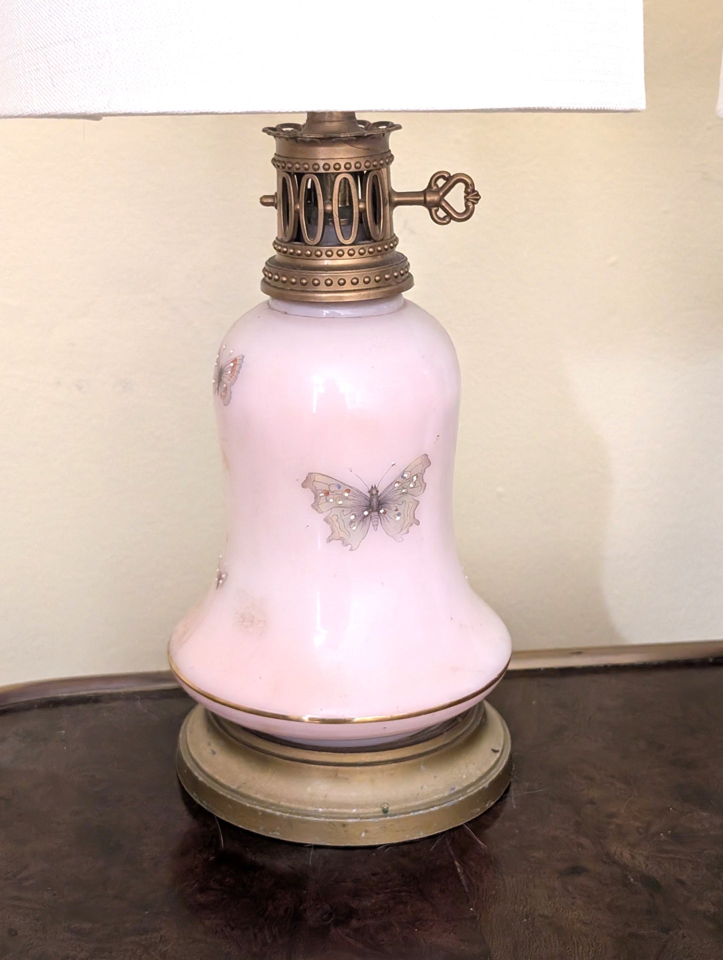 Pair of Pink Butterfly Lamps