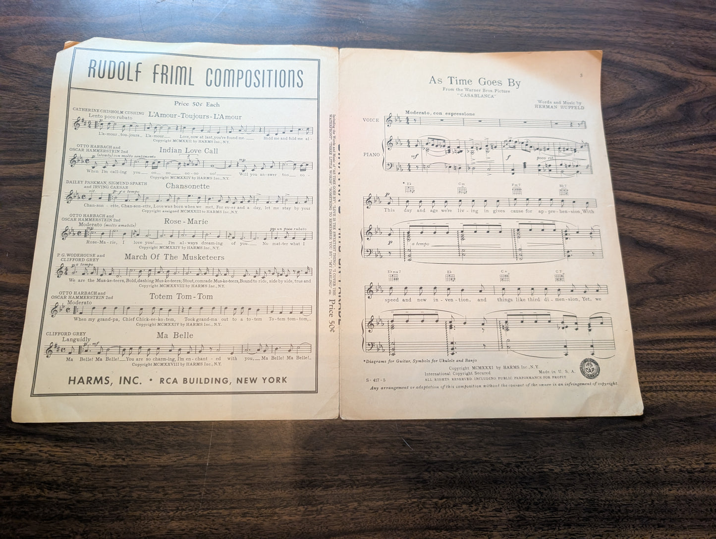 As Time Goes By Sheet Music Casablanca