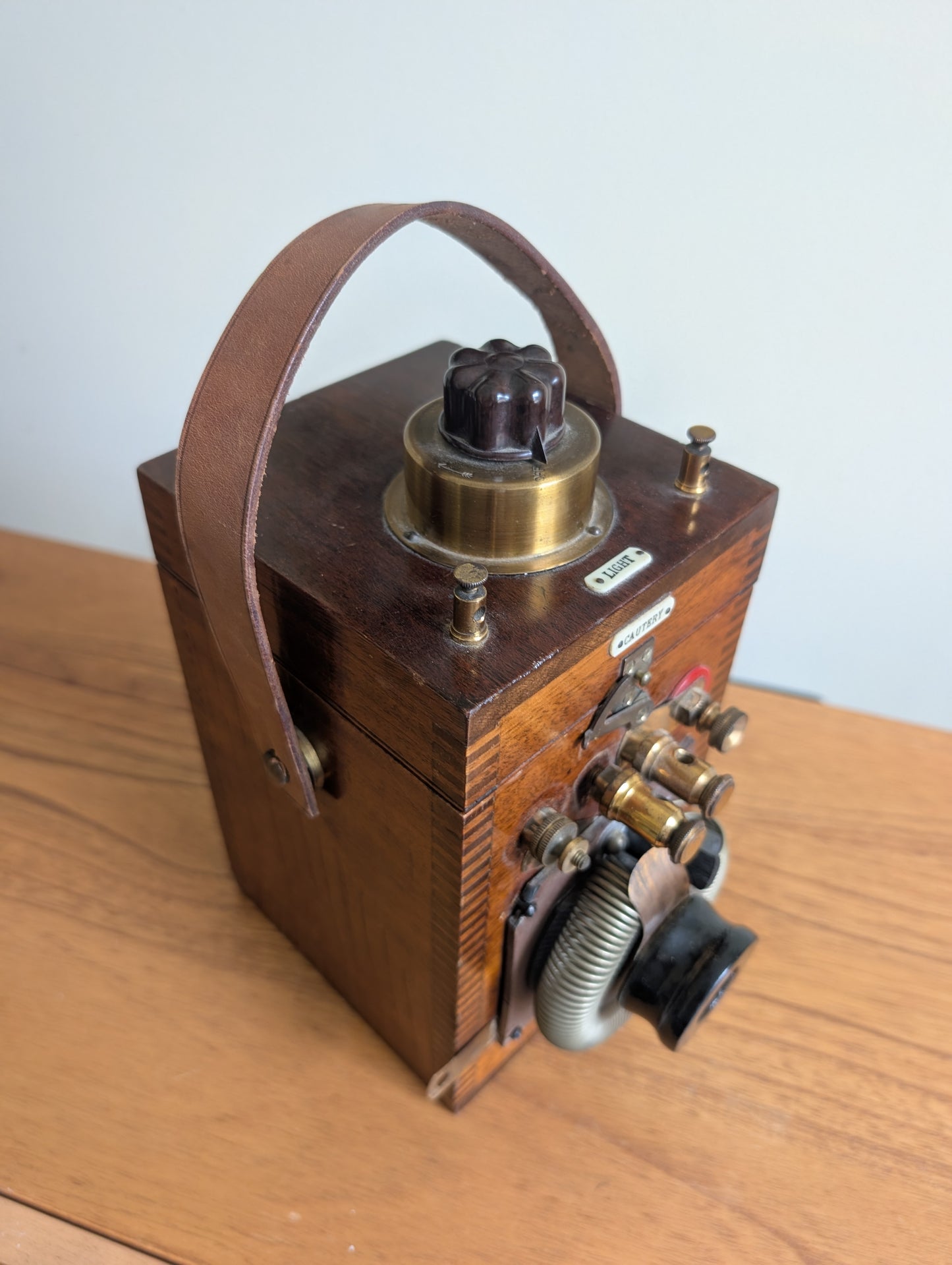 Vintage Cautery Surgical Equipment Medical Machine in Wooden Box