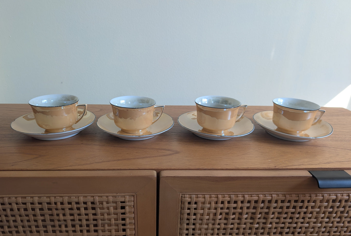 Peach Lustreware Tea Set 15 Pieces service for 4