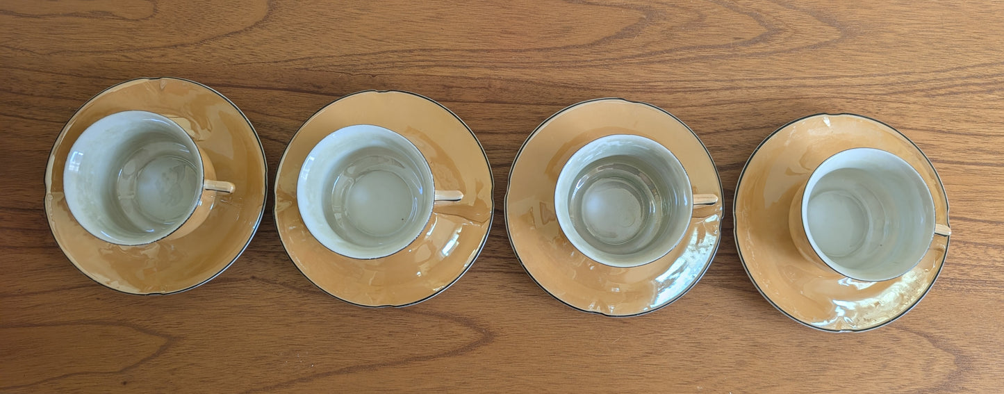 Peach Lustreware Tea Set 15 Pieces service for 4