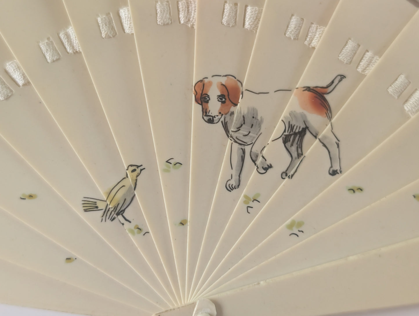 Small Antique Hand Painted Celluloid Fan