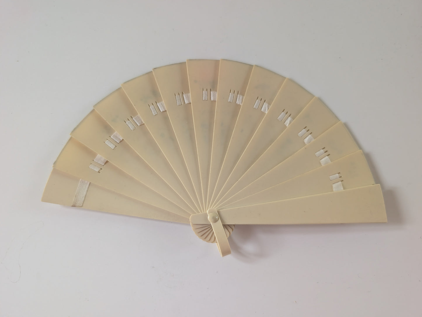 Small Antique Hand Painted Celluloid Fan Floral Pattern
