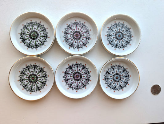 Set of Six Vintage Ceramic Coasters