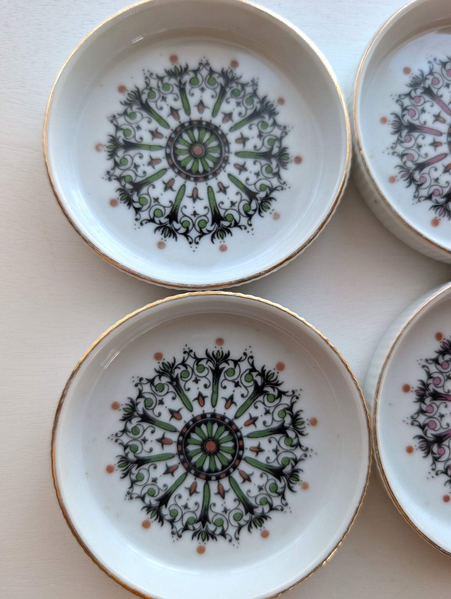 Set of Six Vintage Ceramic Coasters