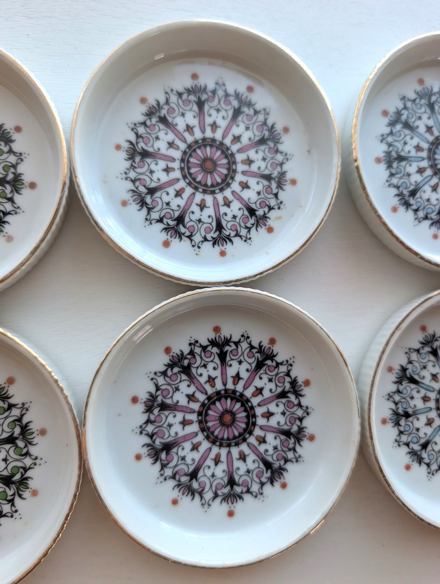 Set of Six Vintage Ceramic Coasters