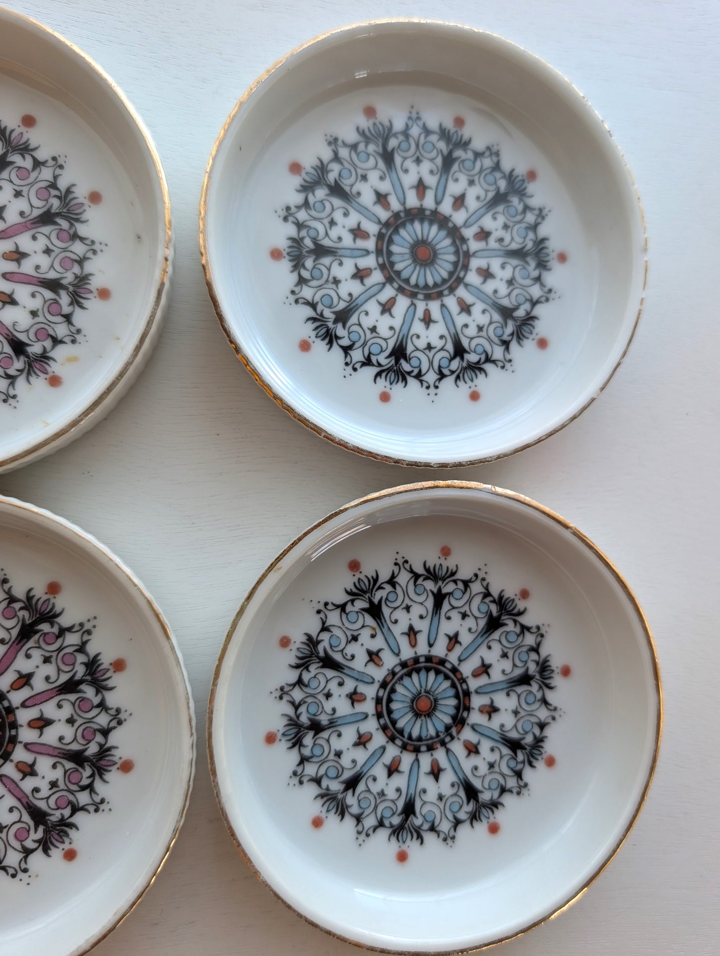 Set of Six Vintage Ceramic Coasters