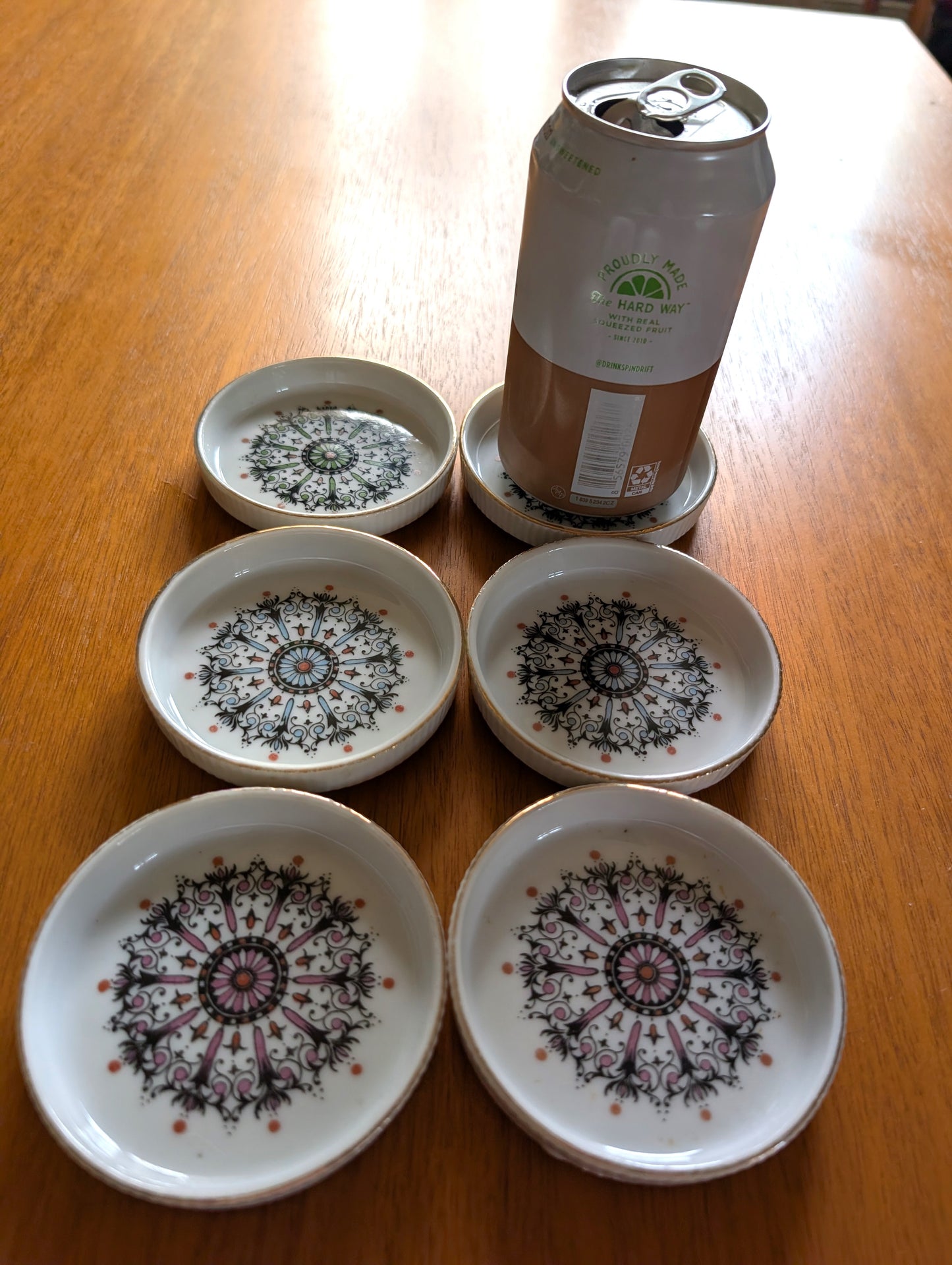 Set of Six Vintage Ceramic Coasters