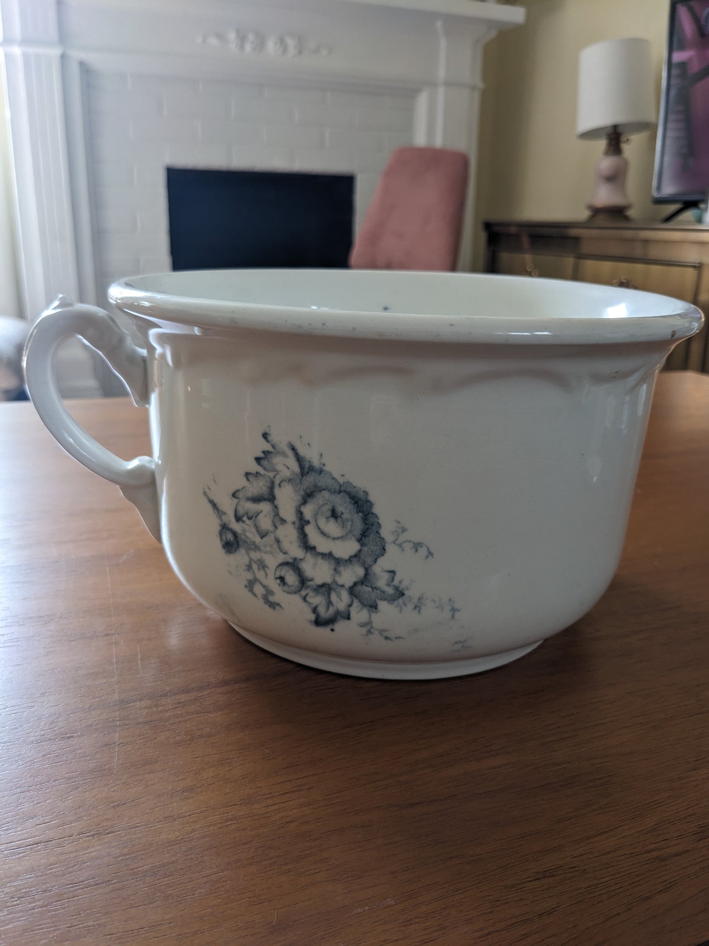 Chamber Pot Blue and White Transferware