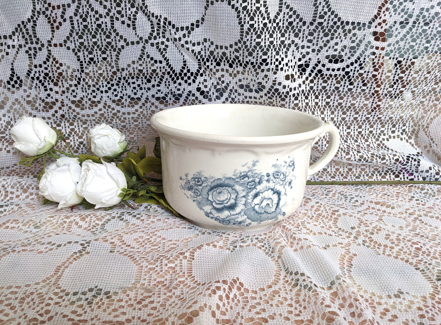 Chamber Pot Blue and White Transferware