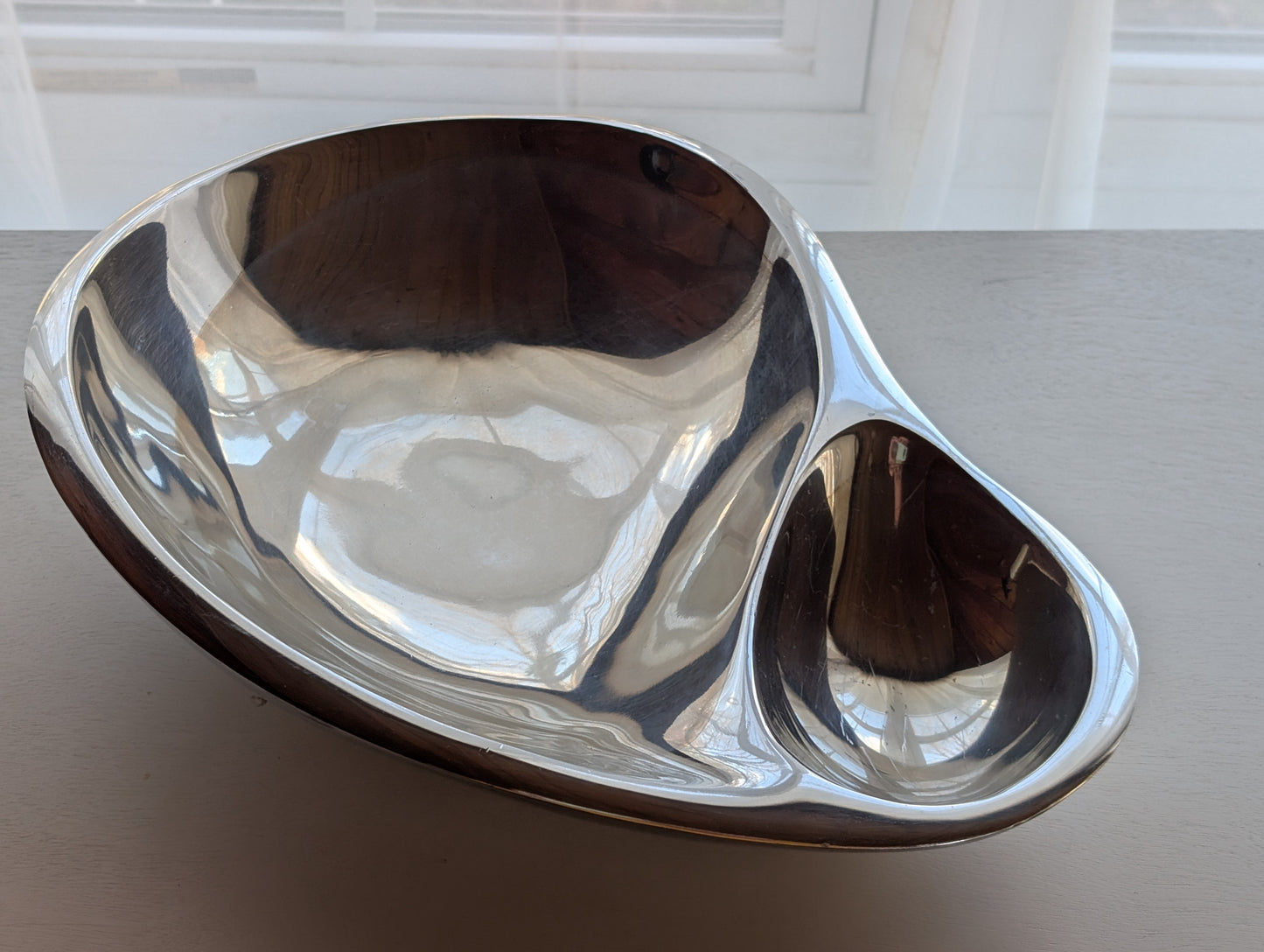 Vintage Nambé 560 Chip and Dip Serving Bowl Heavy Duty 8.5lbs Metal Alloy