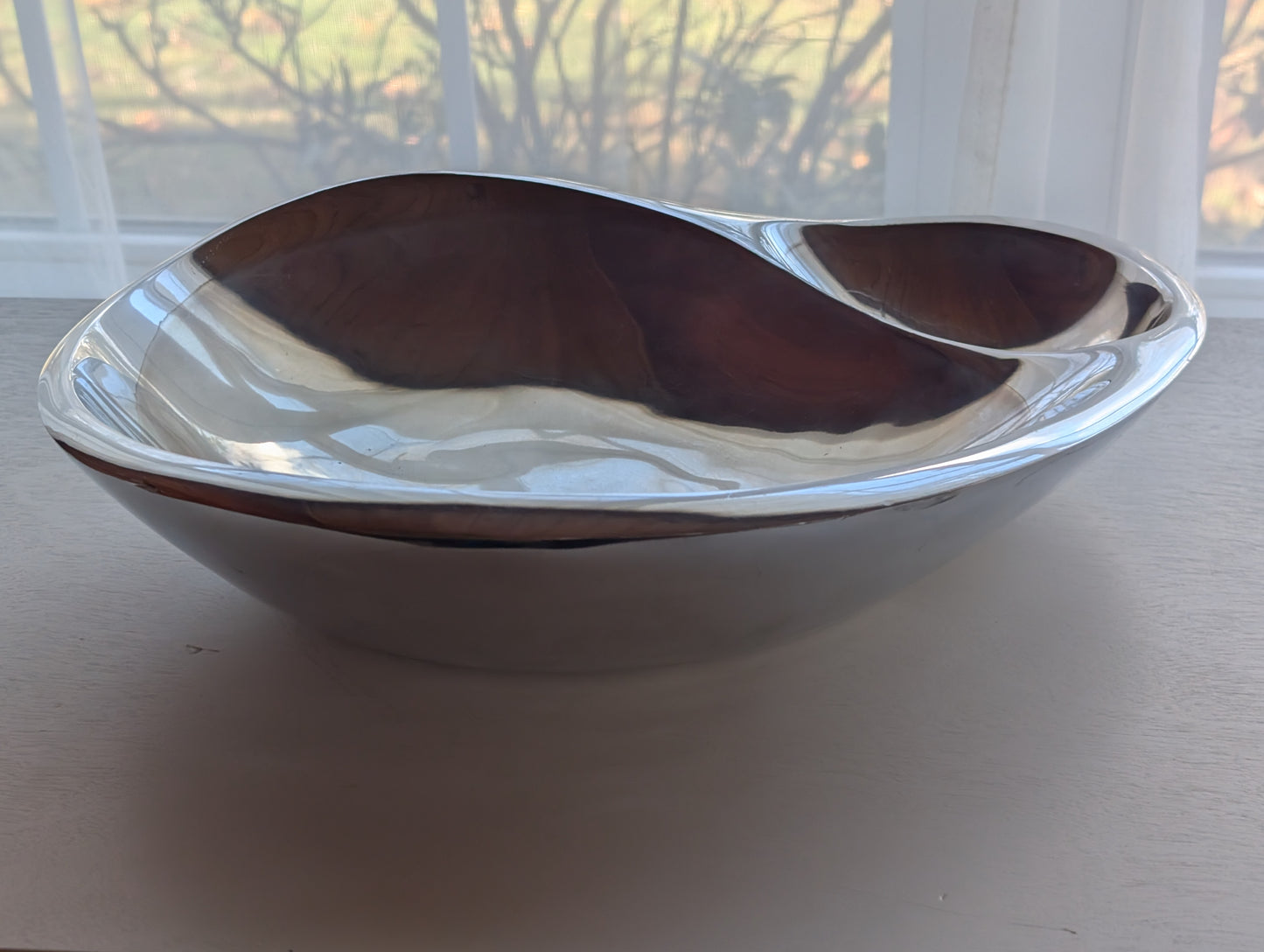 Vintage Nambé 560 Chip and Dip Serving Bowl Heavy Duty 8.5lbs Metal Alloy