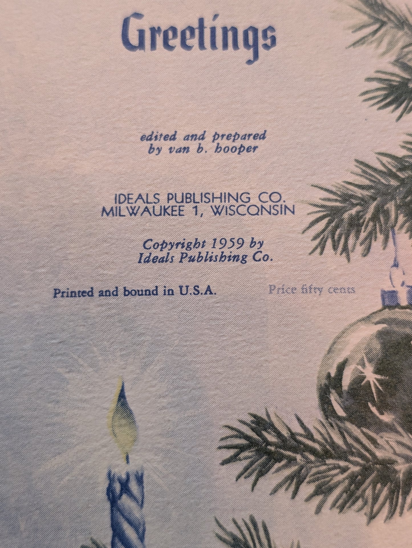 1959 Christmas Greetings Poetry Book By Ideals Productions