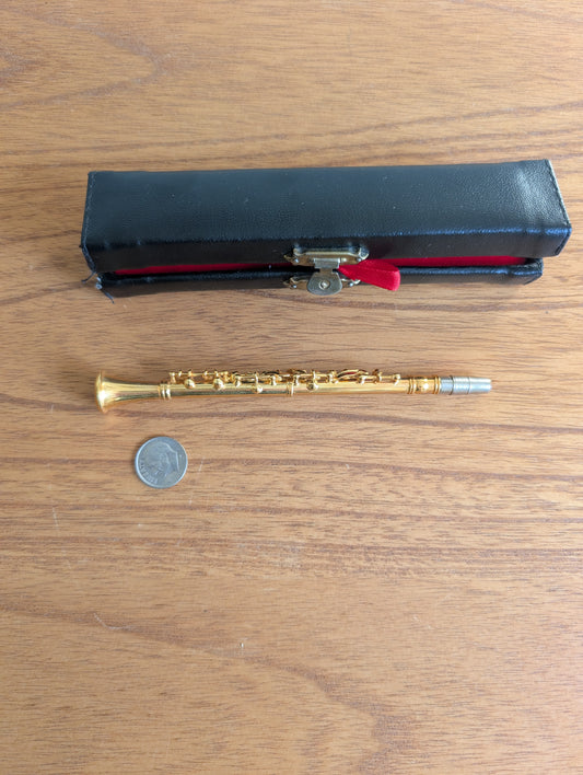 Vintage Miniature Gold Color Clarinet