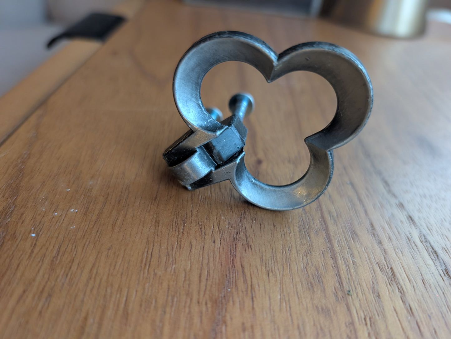 2 Pewter Color Clover Door Handles