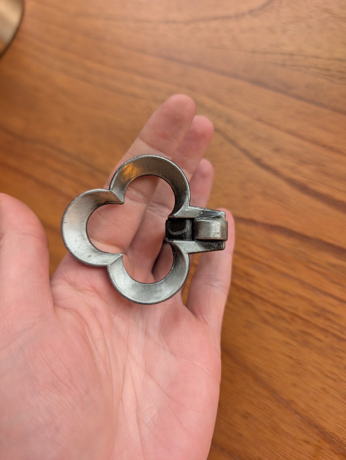 2 Pewter Color Clover Door Handles