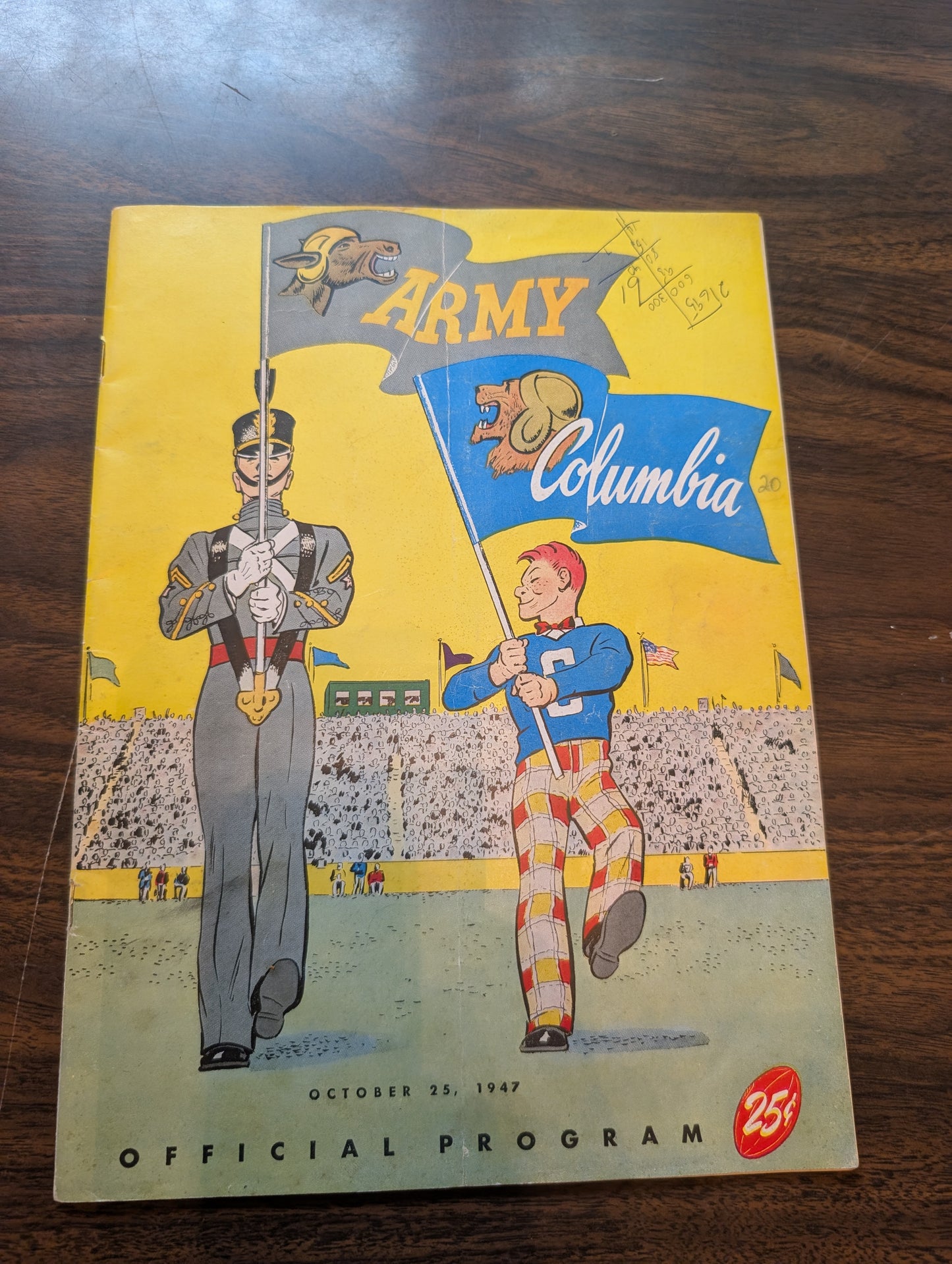 1947 Columbia Lions vs Army Cadets Football Game Program