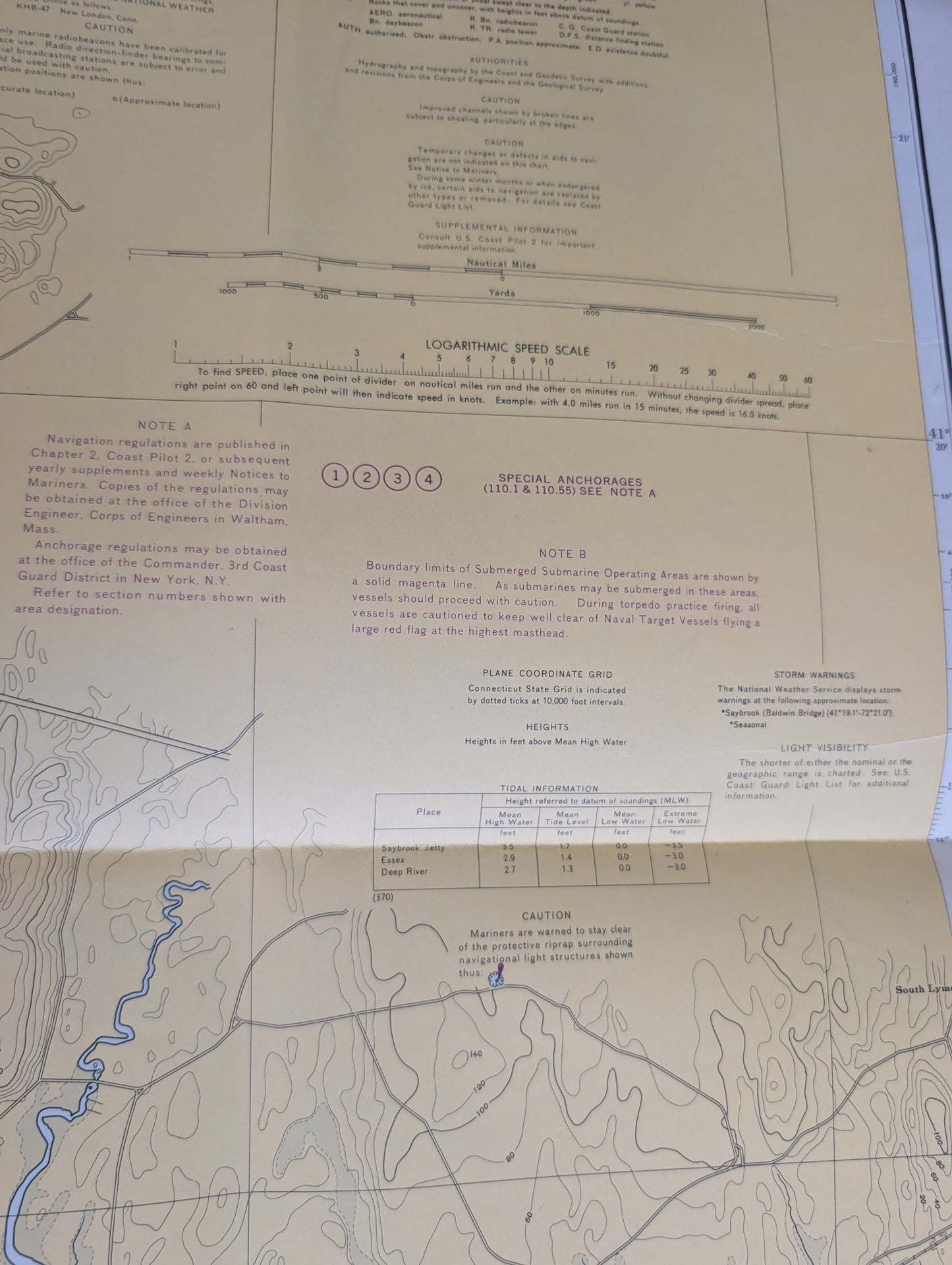 Large Map of the Connecticut River and Long Island Sound
