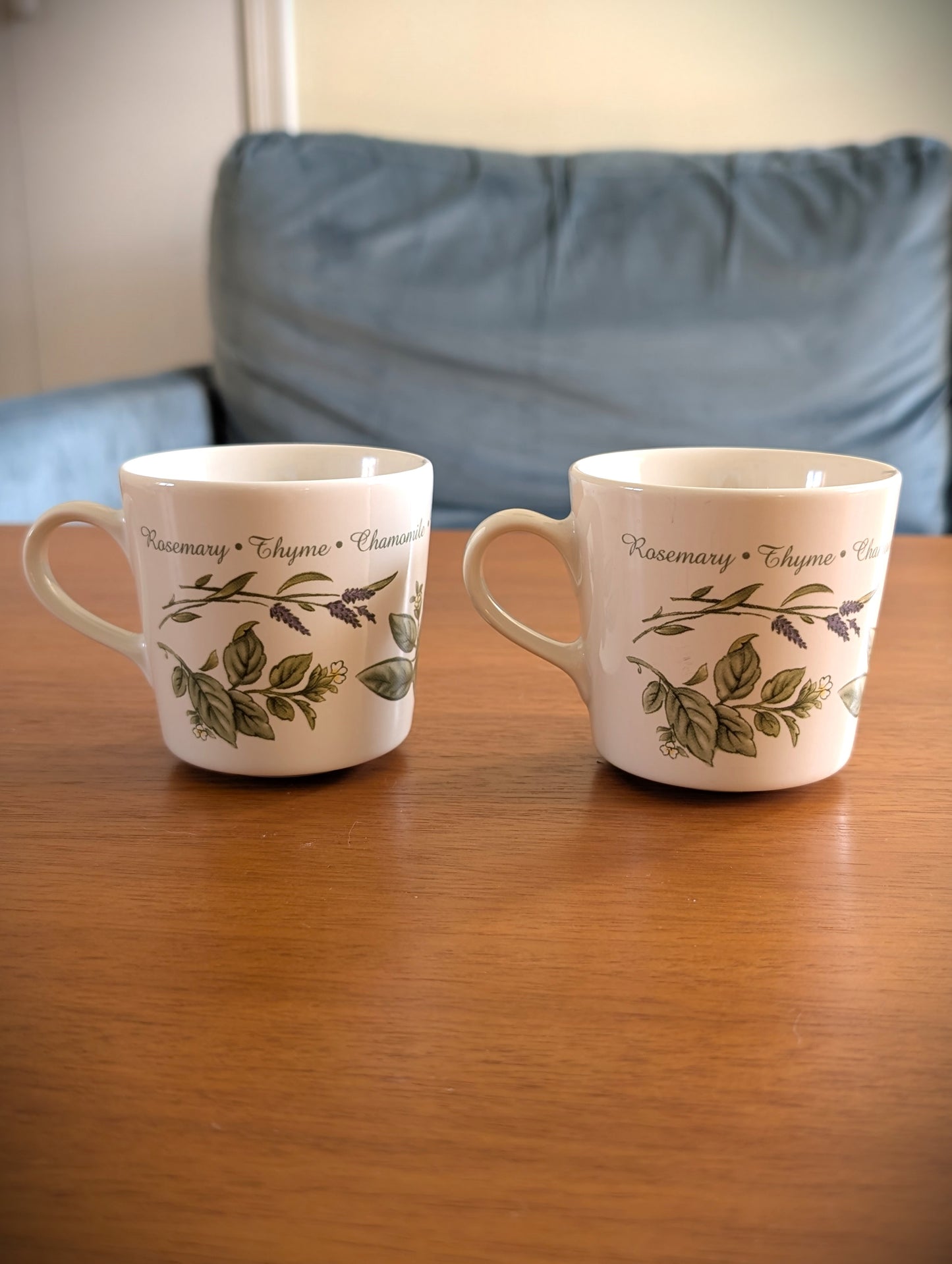 Two Herb Corelle Stoneware Tea Cups