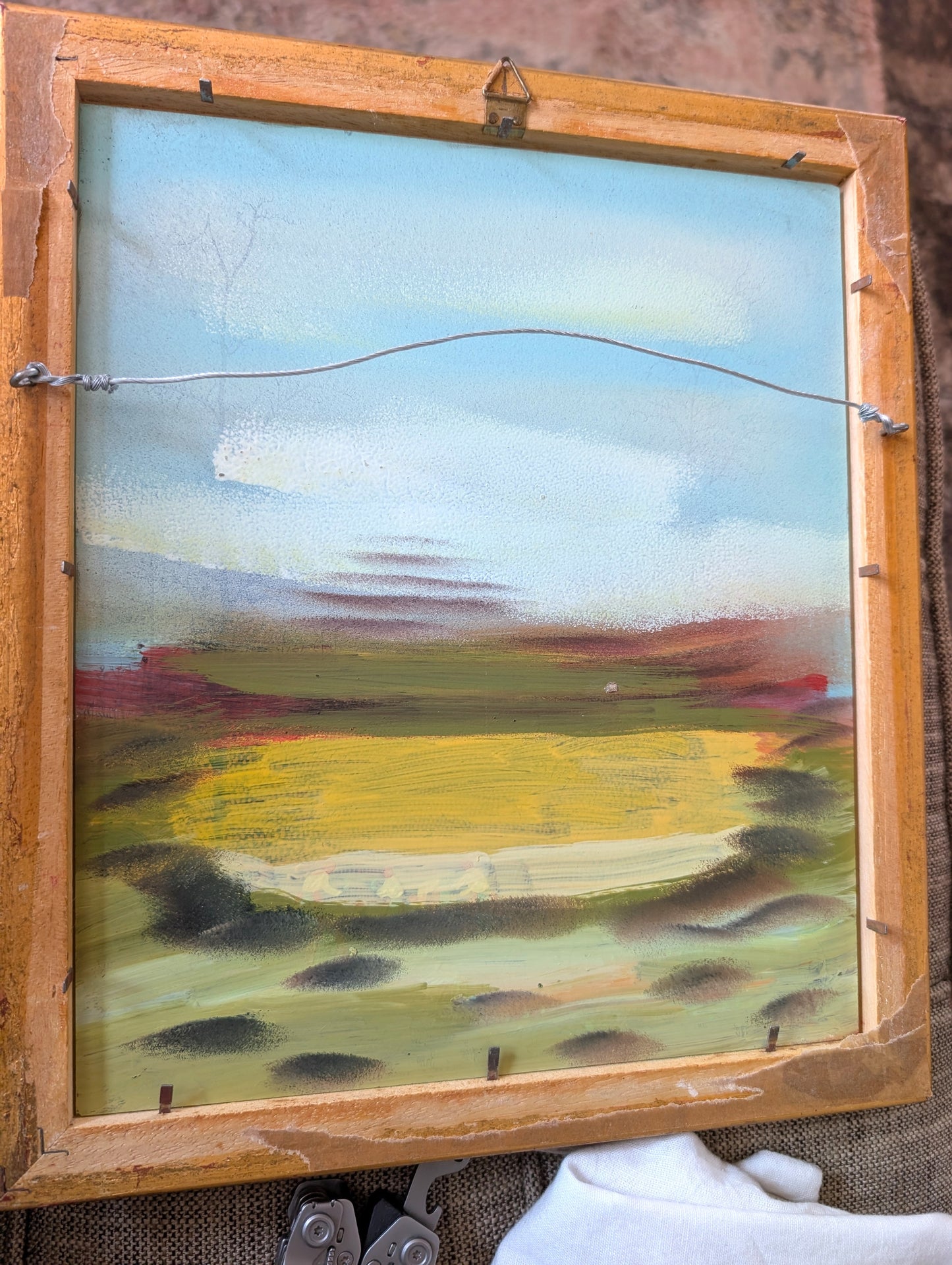 Croatian Naïve Oil on Glass Painting Signed A. Karas 1989 Framed Art