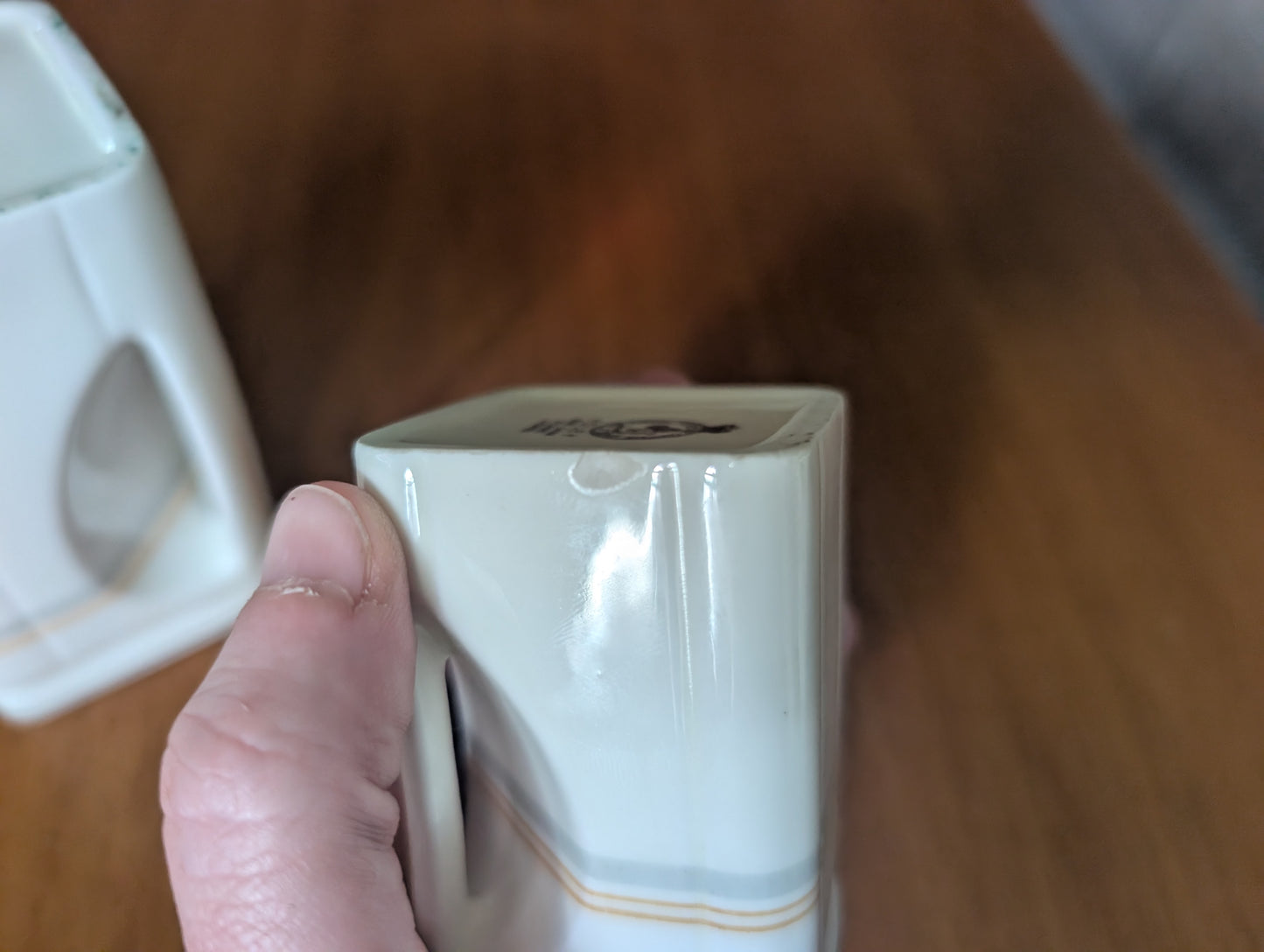 Queen Mary Cunard Foley China Steam Ship 3 pc Deco Cube Teapot Cream Sugar Dish