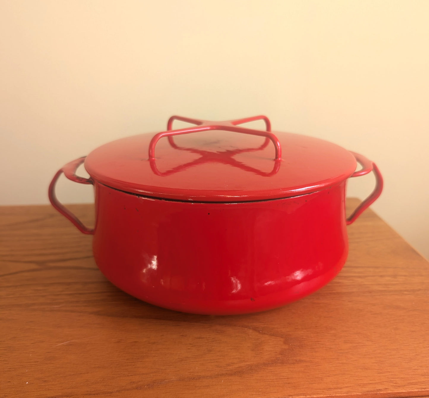 Dansk Kobenstyle Tomato Red 4 Quart Enamel Covered Pot