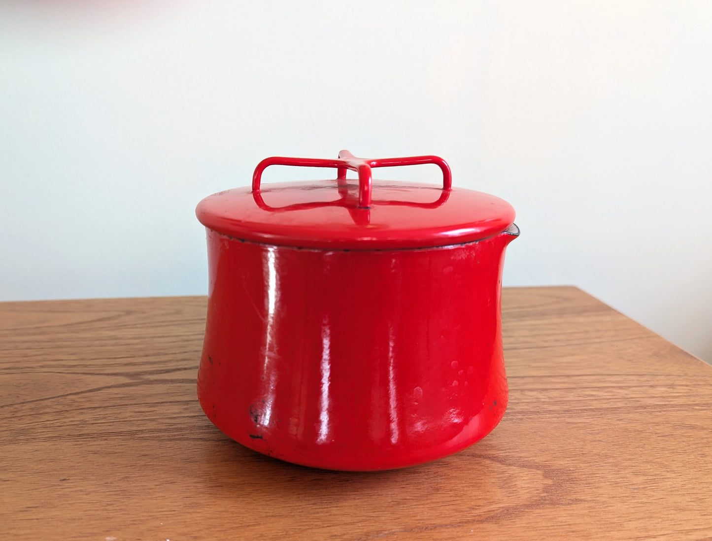 Dansk Kobenstyle Tomato Red 1 Quart Lidded Enamel Pot