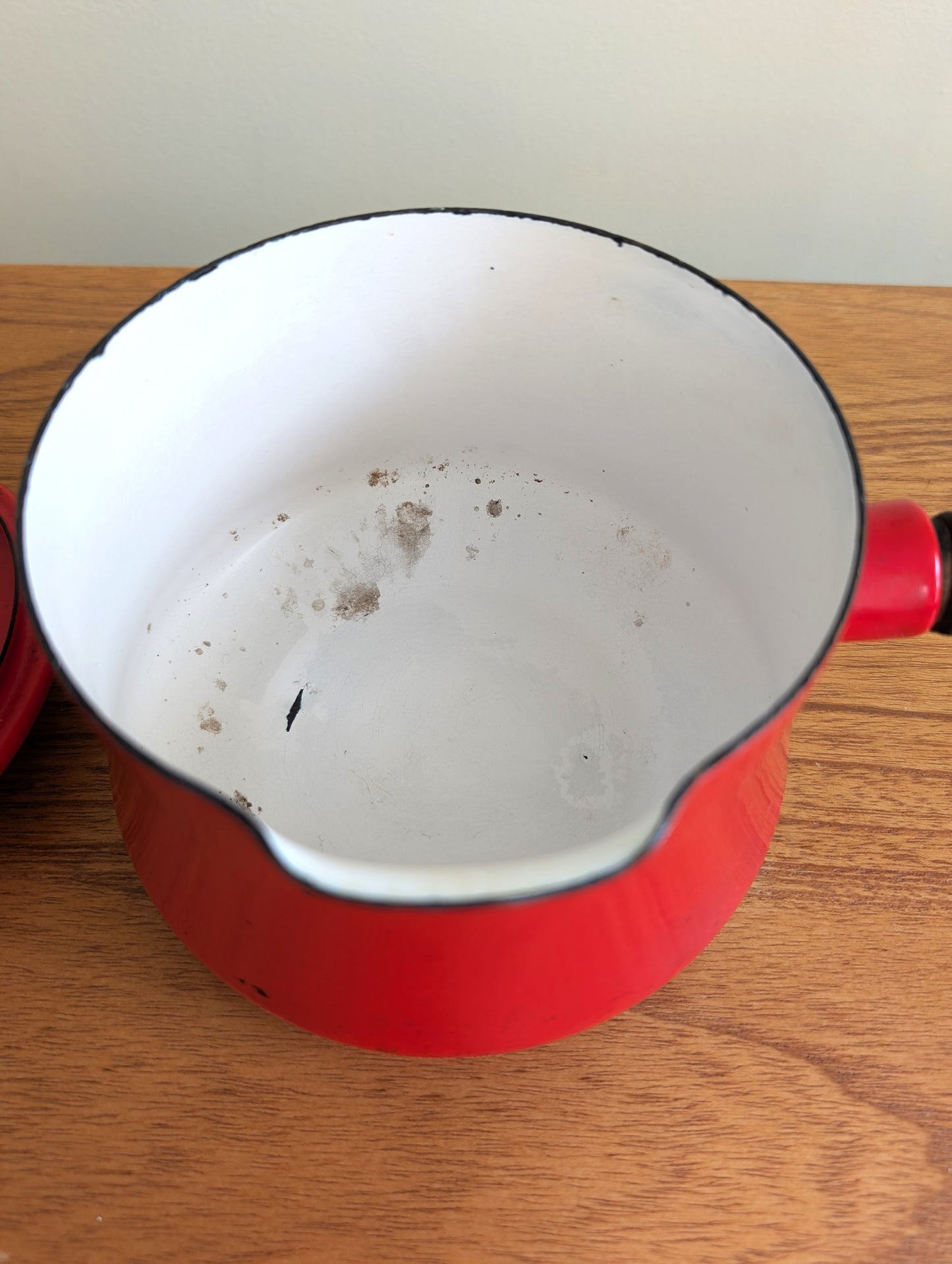 Dansk Kobenstyle Tomato Red 1 Quart Lidded Enamel Pot