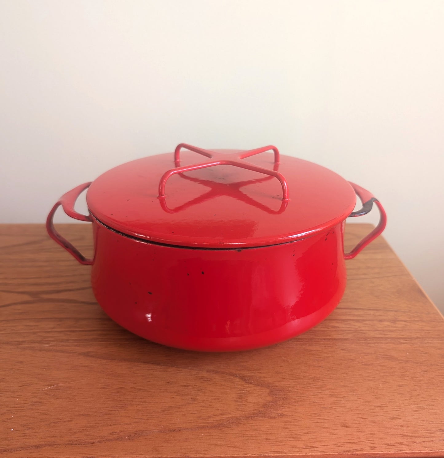 Dansk Kobenstyle Tomato Red 4 Quart Enamel Covered Pot