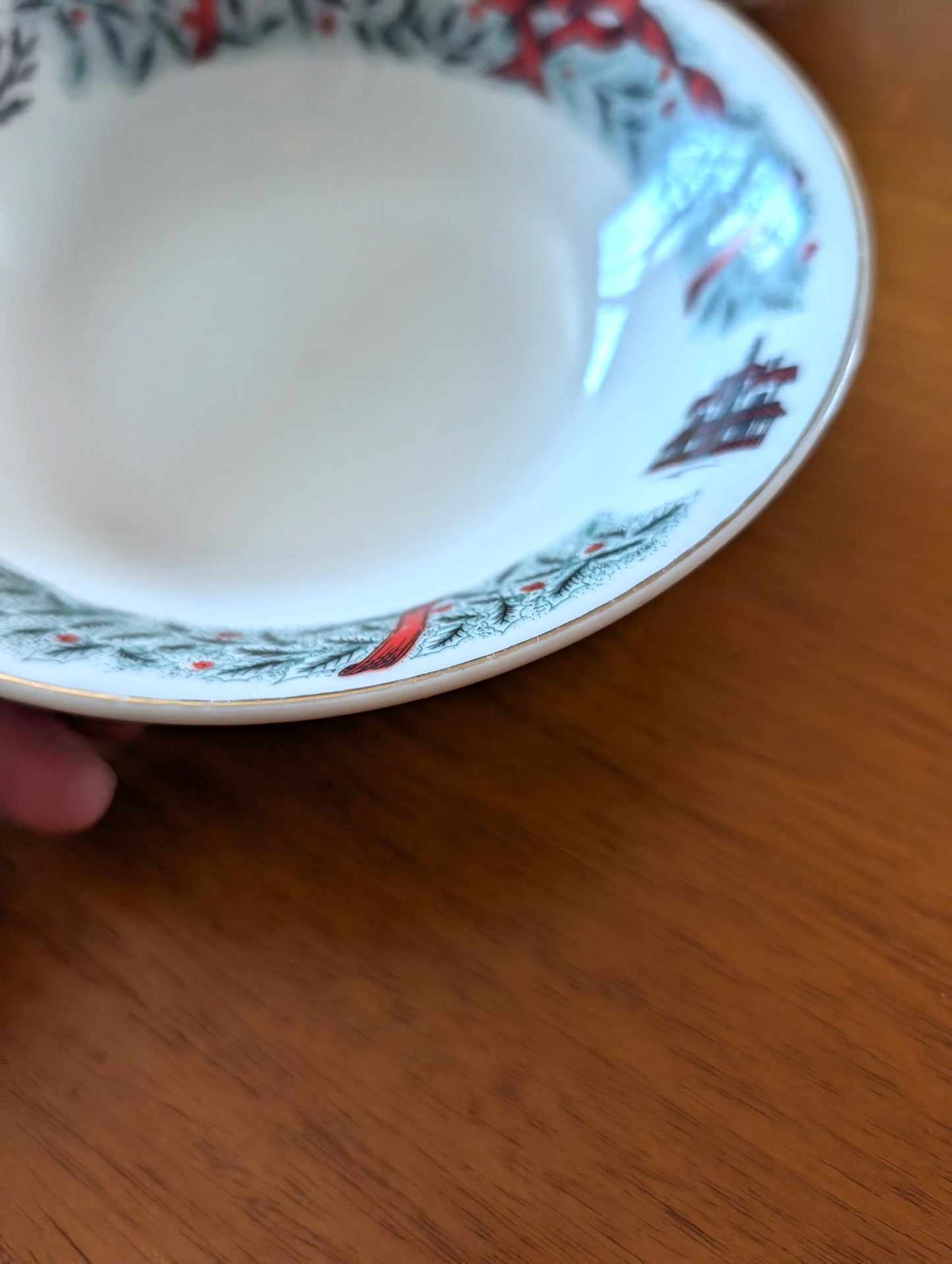 Set of 6 Diadem Fine China Cardinal Christmas Bowls