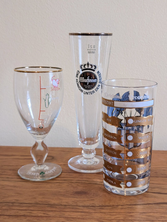 Drinking Team and Irish Coffee Recipe Glasses