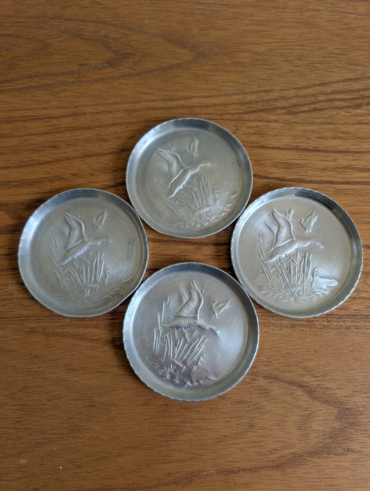 Pressed Aluminum Duck Coasters Set of 4
